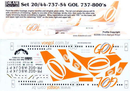 1/144 Scale Decal GOL 737-800