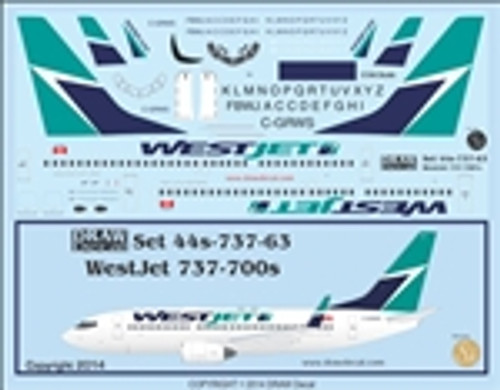 1/144 Scale Decal WestJet 737-700