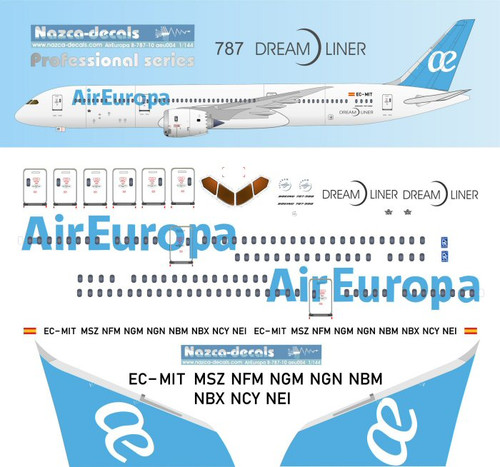 1/144 Scale Decal Air Europa 787-9