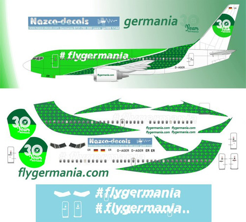 1/144 Scale Decal Germania 737-700 30th Anniversary