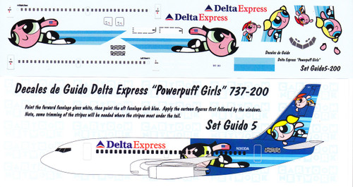 1/200 Scale Decal Delta 737-200 Powderpuff Girls