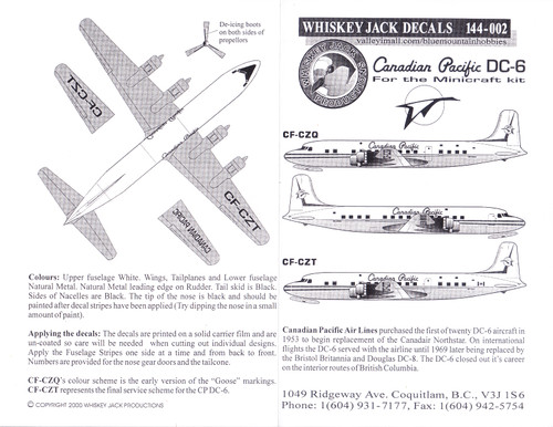 Decals By Aircraft - MCDONNELL-DOUGLAS - DC-6 - Page 1