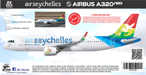 1/144 Scale Decal Air Seychelles A-320 NEO