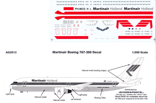 1/200 Scale Decal Martinair 767-300