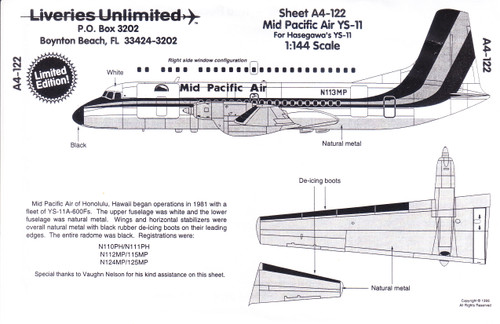 Decals By Aircraft - YS-11 - Page 1 - JoyDecals.com