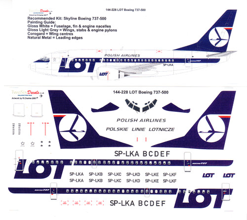 1/144 Scale Decal LOT 737-500