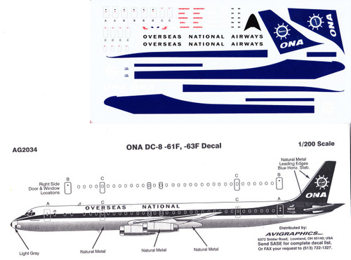 1/200 Scale Decal ONA DC8-61 / 63