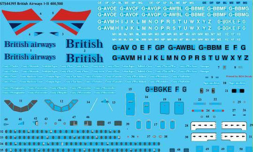 1/144 Scale Decal British Airways BAC-111 / 400 / 500 Negus & Negus