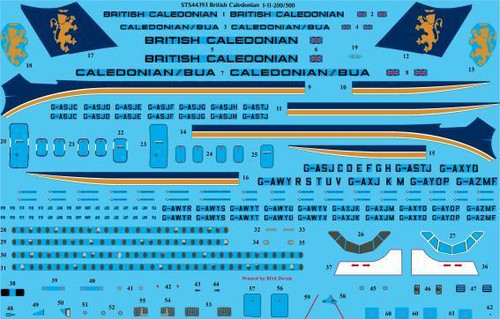 1/144 Scale Decal British Caledonian / BUA BAC-111 200 / 500
