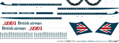1/144 Scale Decal BEA / British Airways BAC-111