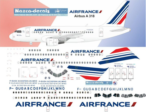 1/144 Scale Decal Air France A-318