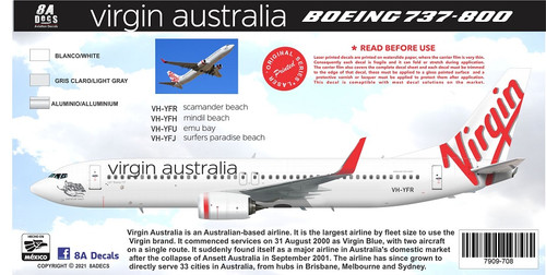 1/144 Scale Decal Virgin Australia 737-800