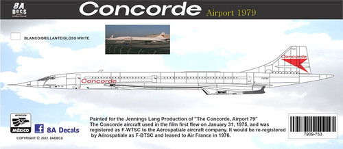 1/144 Scale Decal Concorde 1979 Movie
