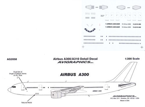 1/200 Scale Decal Detail Sheet A-300 / A-310