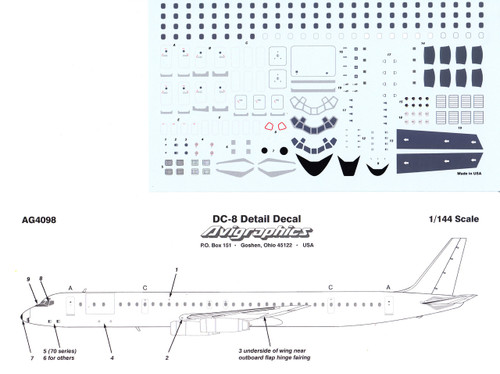 1/144 Scale Decal Detail Sheet DC-8