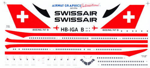 1/200 Scale Decal Swissair 747-200