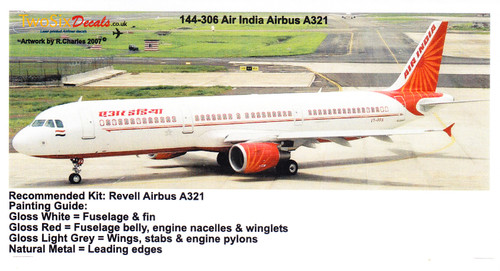 1/144 Scale Decal Air India A-321