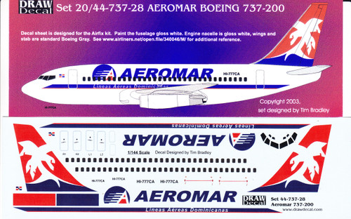 1/144 Scale Decal Aeromar 737-200