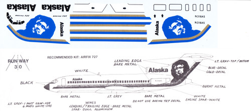 1/144 Scale Decal Alaska 727-100 Eskimo