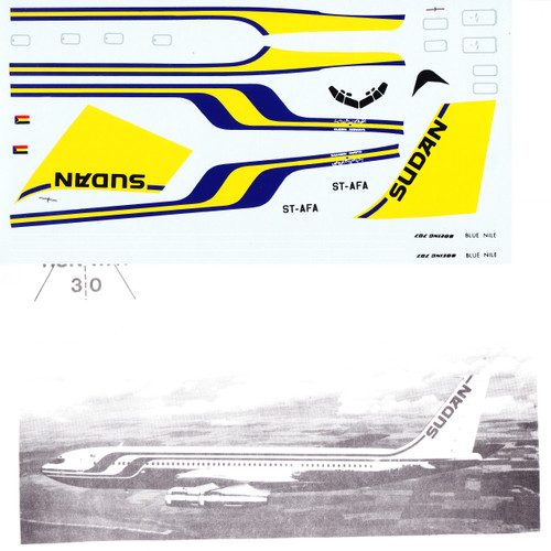 1/144 Scale Decal Sudan Airways 707