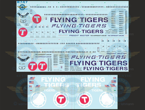 1/144 Scale Decal Flying Tigers 747 w/ Lifelike Cockpit & Windows