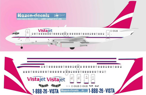 1/144 Scale Decal VistaJet 737-200