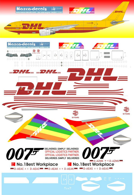 1/144 Scale Decal DHL A300-600