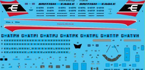 1/144 Scale Decal British Eagle BAC-111 200 / 300