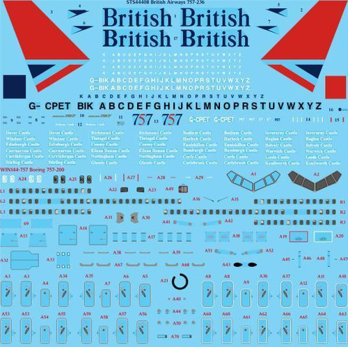 1/144 Scale Decal British Airways 757-236 Screen printed decal - for Zvezda kit