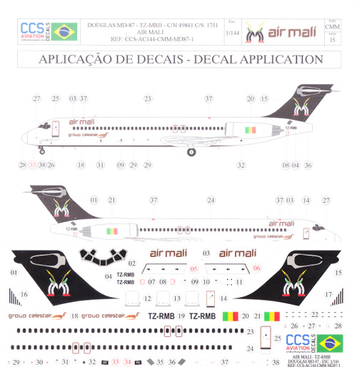 1/144 Scale Decal Air Mali MD-87