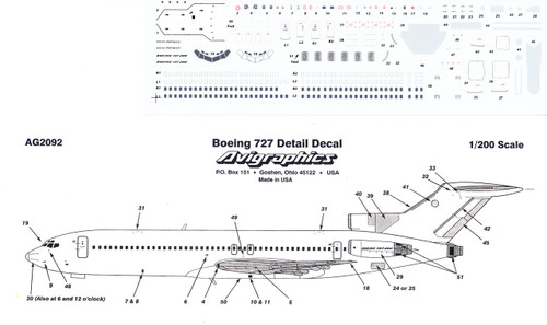 1/200 Scale Decal Detail Sheet 727