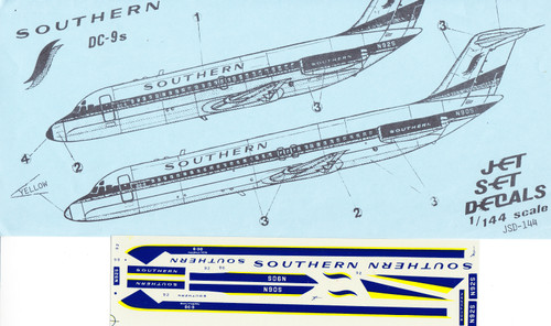 1/144 Scale Decal Southern DC-9's