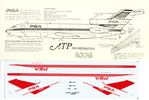 1/144 Scale Decal PSA 727-100 / Electra 1964