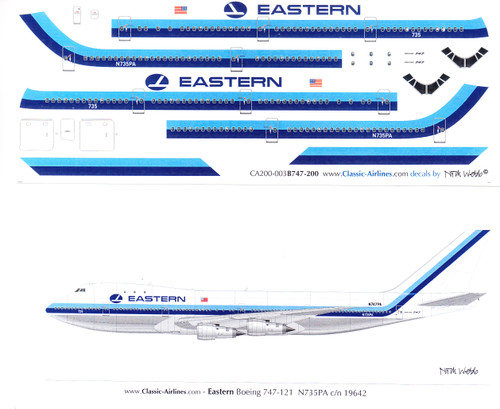 1/200 Scale Decal Eastern 747-100