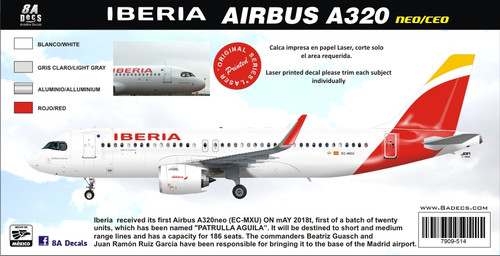 1/144 Scale Decal Iberia A-320