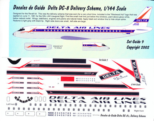 1/144 Scale Decal Delta Air Lines DC8-51