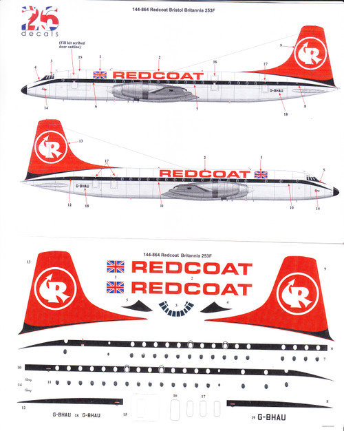 1/144 Scale Decal RedCoat Britannia 253F