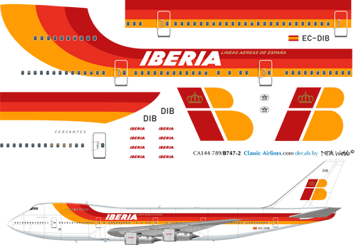 1/144 Scale Decal Iberia 747-200