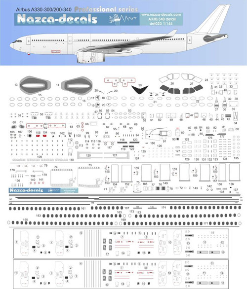 1/144 Scale Decal Detail Sheet A-330