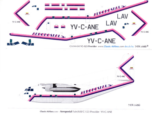 1/144 Scale Decal LAV Aeropostal C-123