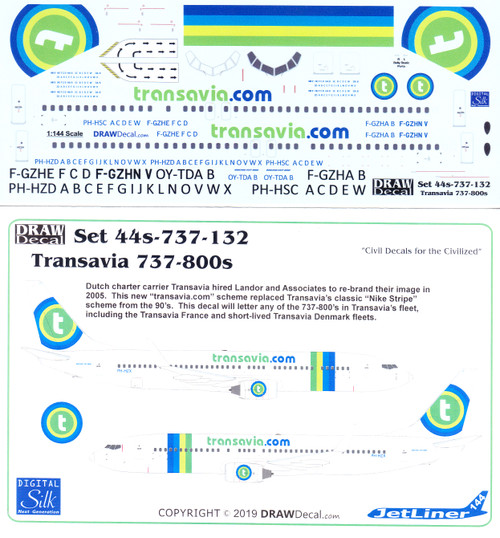 1/144 Scale Decal Transavia.com 737-800