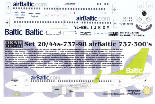 1/144 Scale Decal airBaltic 737-300