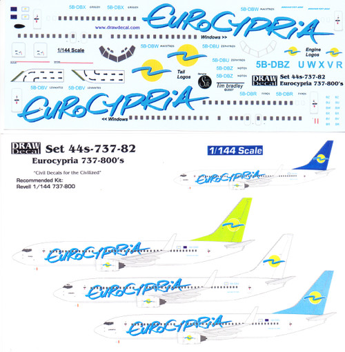 1/144 Scale Decal Eurocypria 737-800
