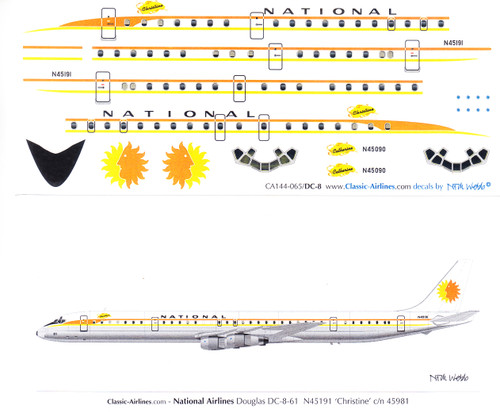 1/144 Scale Decal National DC-8