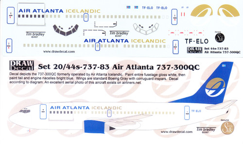 1/144 Scale Decal Air Atlanta Icelandic 737-300QC