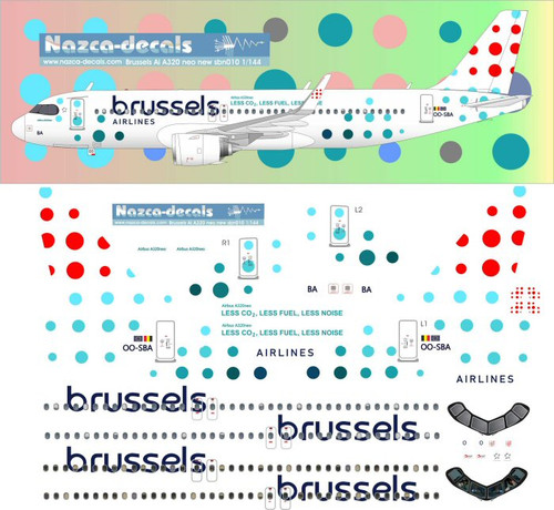 1/144 Scale Decal Brussels Airlines A-320 NEO