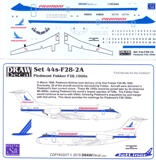 1/144 Scale Decal Piedmont F-28-1000