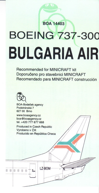1/144 Scale Decal BULGARIA AIR 737-300