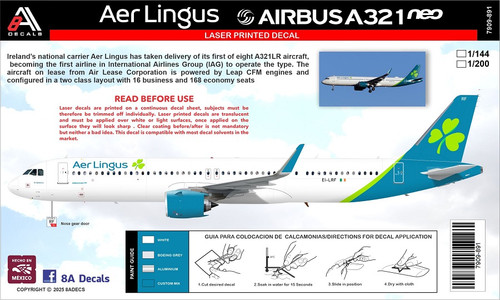 1/144 Scale Decal AER LINGUS A-321 NEO