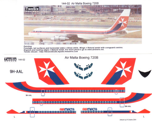 1/144 Scale Decal Air Malta B-720